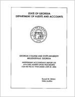 Georgia College and State University, Milledgeville, Georgia, independent accountant's report on applying agreed-upon procedures for the fiscal year ended June 30, 2006