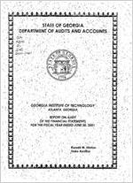 Georgia Institute of Technology, Atlanta, Georgia, report on audit of the financial statements for the fiscal year ended June 30, 2001