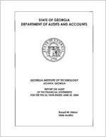 Georgia Institute of Technology, Atlanta, Georgia, report on audit of the financial statements for the fiscal year ended June 30, 2004