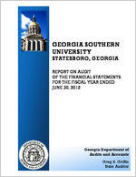 Georgia Southern University, Statesboro, Georgia, report on audit of the financial statements for the fiscal year ended June 30, 2012