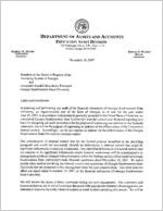 Georgia Southwestern State University, Americus, Georgia, management letter, November 19, 2007