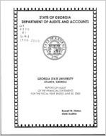 Georgia State University, Atlanta, Georgia, report on audit of the financial statements for the fiscal year ended June 30, 2000