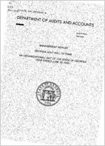 Management report, Georgia Golf Hall of Fame, an organizational unit of the state of Georgia, year ended June 30, 2002