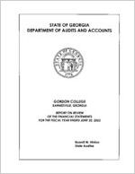 Gordon College, Barnesville, Georgia, report on review of the financial statements for the fiscal year ended June 30, 2003