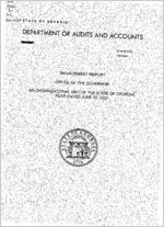 Management report, Office of the Governor, an organizational unit of the state of Georgia, year ended June 30, 2002