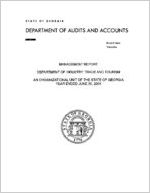 Management report, Department of Industry, Trade and Tourism, an organizational unit of the state of Georgia,  year ended June 30, 2004