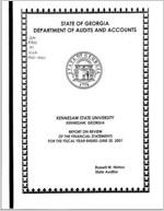 Kennesaw State University, Kennesaw, Georgia, report on review of the financial statements for the fiscal year ended June 30, 2001