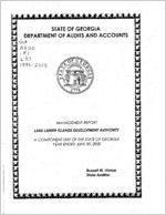 Management report, Lake Lanier Islands Development Authority, a component unit of the state of Georgia, year ended June 30, 2000