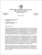 Medical College of Georgia, Augusta, Georgia, management letter, November 9, 2007
