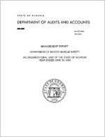 Management report, Department of Motor Vehicle Safety, an organizational unit of the State of Georgia, year ended June 30, 2004