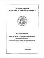 Management report, North Georgia College and State University, Dahlonega, Georgia, an organizational unit of the state of Georgia fiscal year ended June 30, 2005