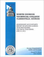 North Georgia Technical College, Clarkesville, Georgia, independent accountant's report on applying agreed-upon procedures for fiscal year ended June 30, 2010