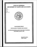 Management report, State Board of Pardons and Paroles, an organizational unit of the state of Georgia, year ended June 30, 2001