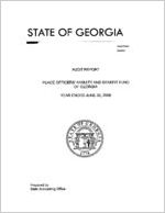 Audit report, Peace Officers' Annuity and Benefit Fund of Georgia, year ended June 30, 2008