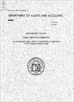 Management report, Public Service Commission, an organizational unit of the state of Georgia, year ended June 30, 2002