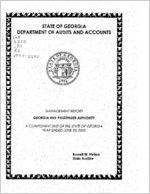 Management report, Georgia Rail Passenger Authority, a component unit of the state of Georgia, year ended June 30, 2000