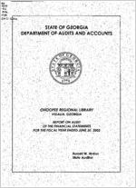 Ohoopee Regional Library, Vidalia, Georgia, report on audit of the financial statements for the fiscal year ended June 30, 2002