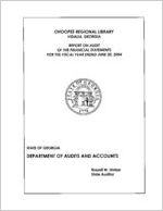 Ohoopee Regional Library, Vidalia, Georgia, report on audit of the financial statements for the fiscal year ended June 30, 2004