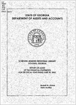 Screven-Jenkins Regional Library, Sylvania, Georgia, report on audit of the financial statements for the fiscal year ended June 30, 2002
