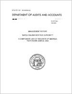 Management report, Sapelo Island Heritage Authority, an organizational unit of the state of Georgia, year ended June 30, 2004