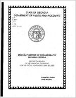 Skidaway Institute of Oceanography, Savannah, Georgia, report on review of the financial statements for the fiscal year ended June 30, 2000