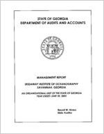 Management report, Skidaway Institute of Oceanography, Savannah, Georgia, an organizational unit of the state of Georgia, year ended June 30, 2005
