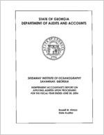 Skidaway Institute of Oceanography, Savannah, Georgia, independent accountant's report on applying agreed-upon procedures for the fiscal year ended June 30, 2006