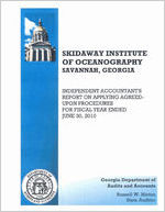 Skidaway Institute of Oceanography, Savannah, Georgia, independent accountant's report on applying agreed-upon procedures for fiscal year ended June 30, 2010