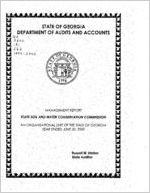 Management report, State Soil and Water Conservation Commission, an organizational unit of the state of Georgia,  year ended June 30, 2000