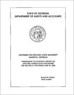 Southern Polytechnic State University, Marietta, Georgia, independent accountant's report on applying agreed-upon procedures for the fiscal year ended June 30, 2006