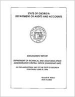 Management report, Department of Technical and Adult Education, Administrative Central Office, (Oversight Unit), year ended June 30, 2006