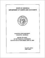 Valdosta State University, Valdosta, Georgia, report on audit of the financial statements for the fiscal year ended June 30, 2005