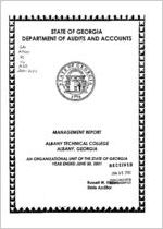 Management report, Albany Technical College, Albany, Georgia, an organizational unit of the state of Georgia, year ended June 30, 2001