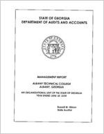Management report, Albany Technical College, Albany, Georgia, an organizational unit of the state of Georgia, year ended June 30, 2008
