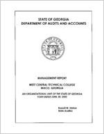 Management report, West Central Technical College, Waco, Georgia, an organizational unit of the state of Georgia, year ended June 30, 2005