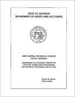 West Central Technical College, Waco, Georgia, independent accountant's report on applying agreed-upon procedures for the fiscal year ended June 30, 2006