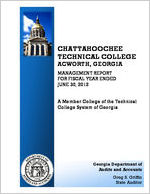Chattahoochee Technical College, Acworth, Georgia, management report for fiscal year ended June 30, 2012