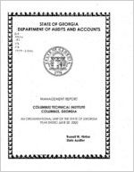 Management report, Columbus Technical Institute, Columbus, Georgia, an organizational unit of the state of Georgia, year ended June 30, 2000