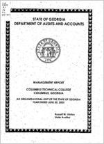 Management report, Columbus Technical College, Columbus, Georgia, an organizational unit of the state of Georgia, year ended June 30, 2002