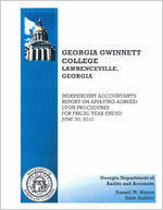 Gwinnett Technical College, Lawrenceville, Georgia, independent accountant's report on applying agreed-upon procedures for the fiscal year ended June 30, 2010