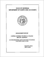 Management report, Central Georgia Technical College, Macon, Georgia, an organizational unit of the state of Georgia, year ended June 30, 2003