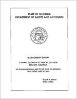Management report, Central Georgia Technical College, Macon, Georgia, an organizational unit of the state of Georgia, year ended June 30, 2005