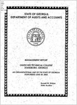 Management report, Ogeechee Technical College, Statesboro, Georgia, an organizational unit of the state of Georgia, year ended June 30, 2002