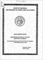 Management report, Okefenokee Technical College, Waycross, Georgia, an organizational unit of the state of Georgia, year ended June 30, 2002