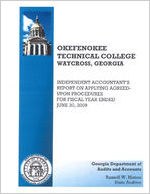 Okefenokee Technical College, Waycross, Georgia, independent accountant's report on applying agreed-upon procedures for fiscal year ended June 30, 2009