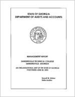 Management report, Sandersville Technical College, Sandersville, Georgia, an organizational unit of the state of Georgia, year ended June 30, 2005