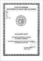 Management report, Savannah Technical College, Savannah, Georgia, an organizational unit of the state of Georgia, year ended June 30, 2001