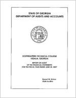 Southeastern Technical College, Vidalia, Georgia, report on audit of the financial statements for the fiscal year ended June 30, 2007