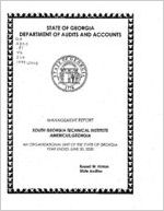 Management report, South Georgia Technical Institute, Americus, Georgia, an organizational unit of the state of Georgia, year ended June 30, 2000