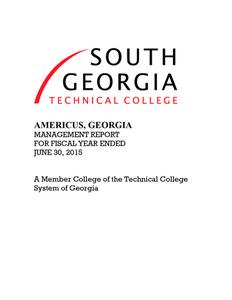 South Georgia Technical College, Americus, Georgia, management report for fiscal year ended June 30, 2015